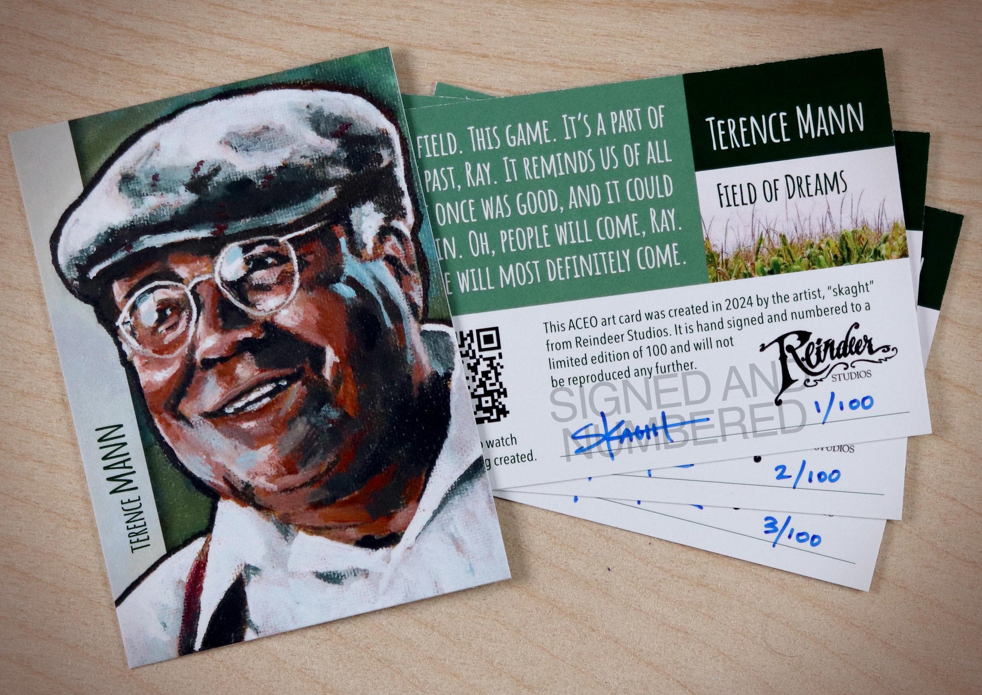Field of Dreams Terence Mann James Earl Jones ACEO Limited Edition Baseball Art Card