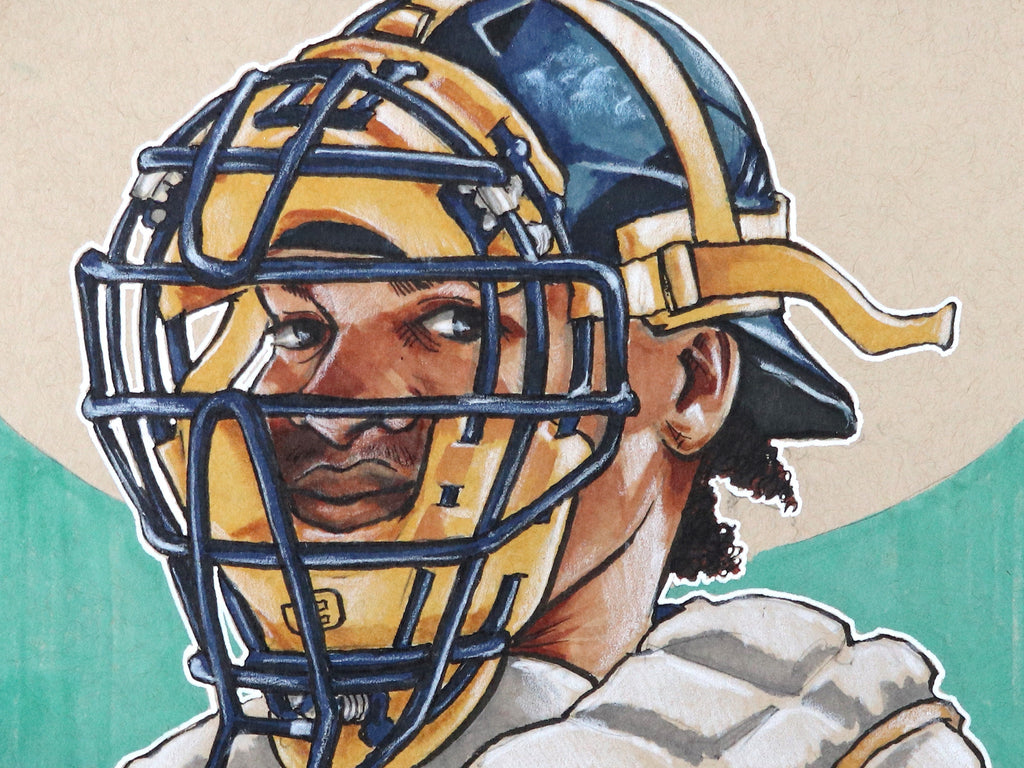William Contreras Milwaukee Brewers • Baseball Original Marker Drawing 7x5