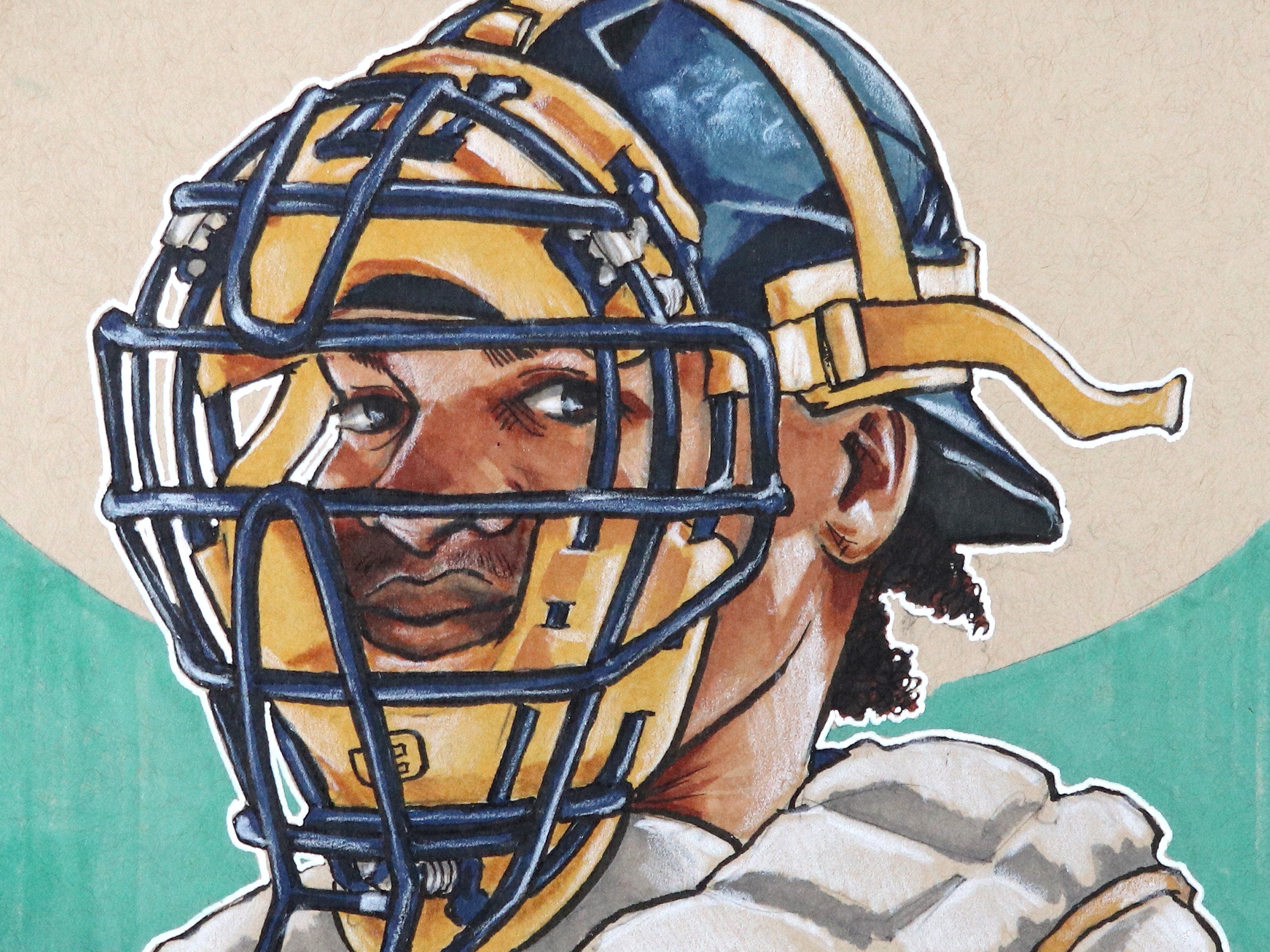 William Contreras Milwaukee Brewers • Baseball Original Marker Drawing 7x5