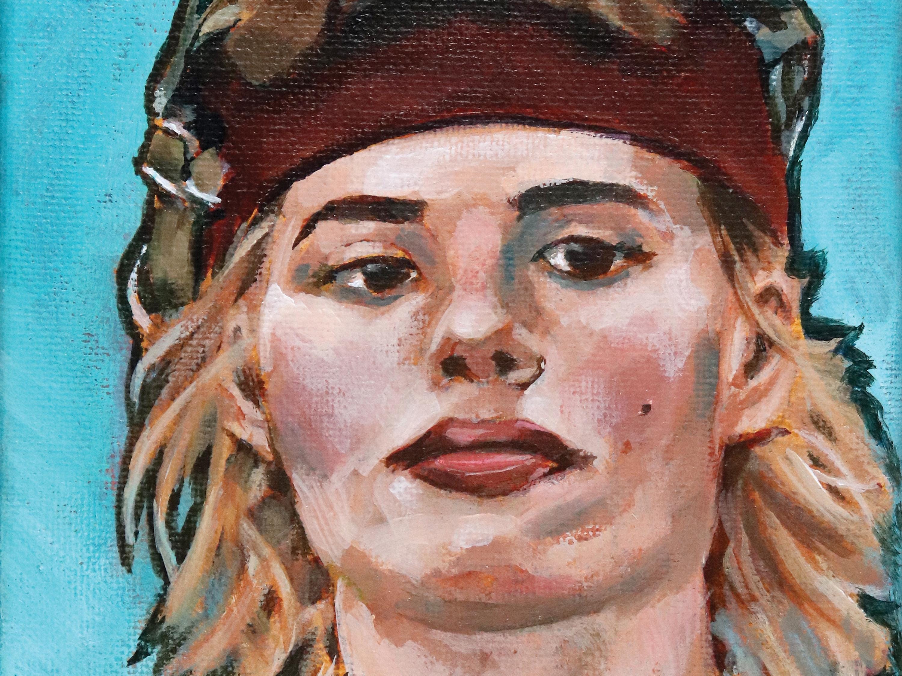 Dottie Hinson A League of Their Own Geena Davis • baseball original acrylic painting on canvas 5x7