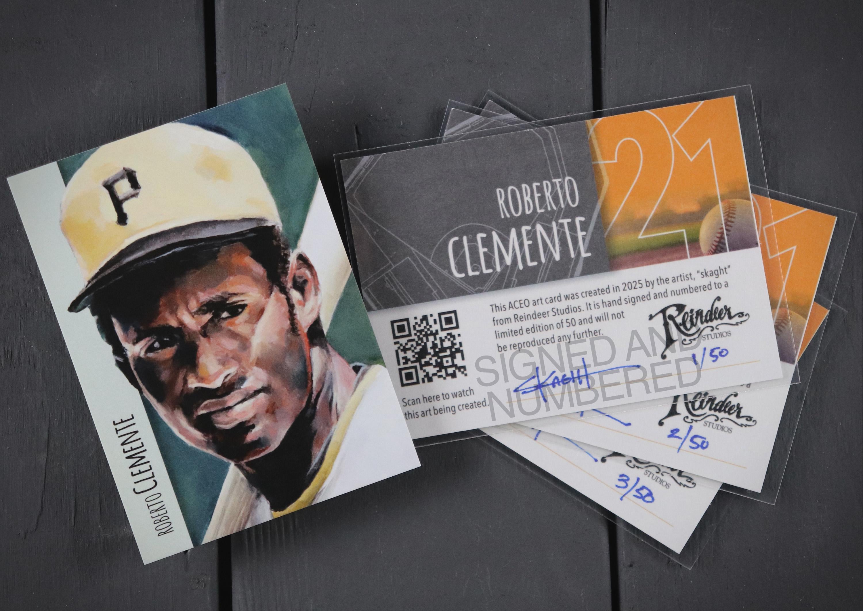 Roberto Clemente ACEO Limited Edition Baseball Art Card Pittsburgh Pirates