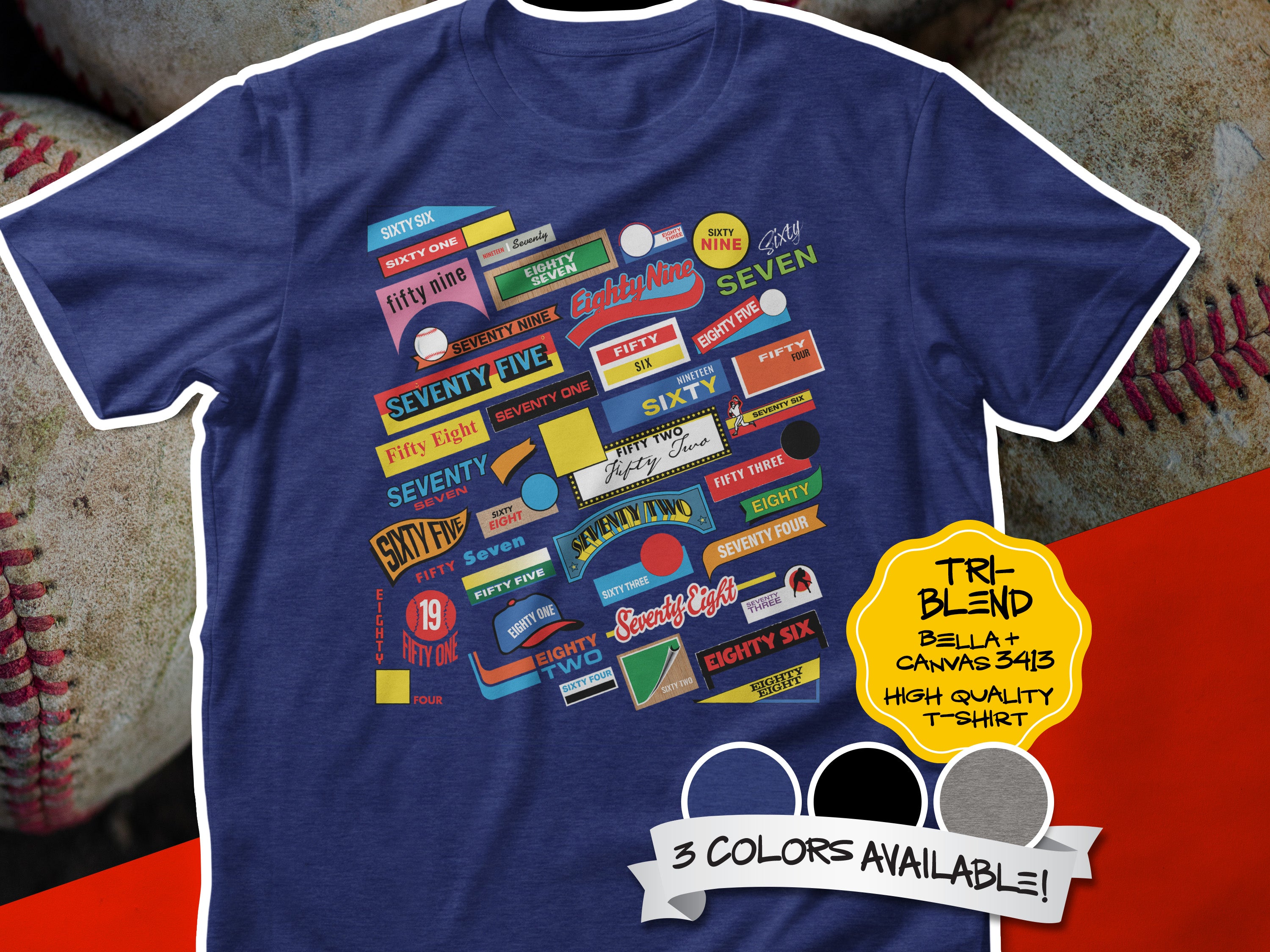 Years of Classic Baseball Card Design TRi-BLEND Short sleeve t-shirt