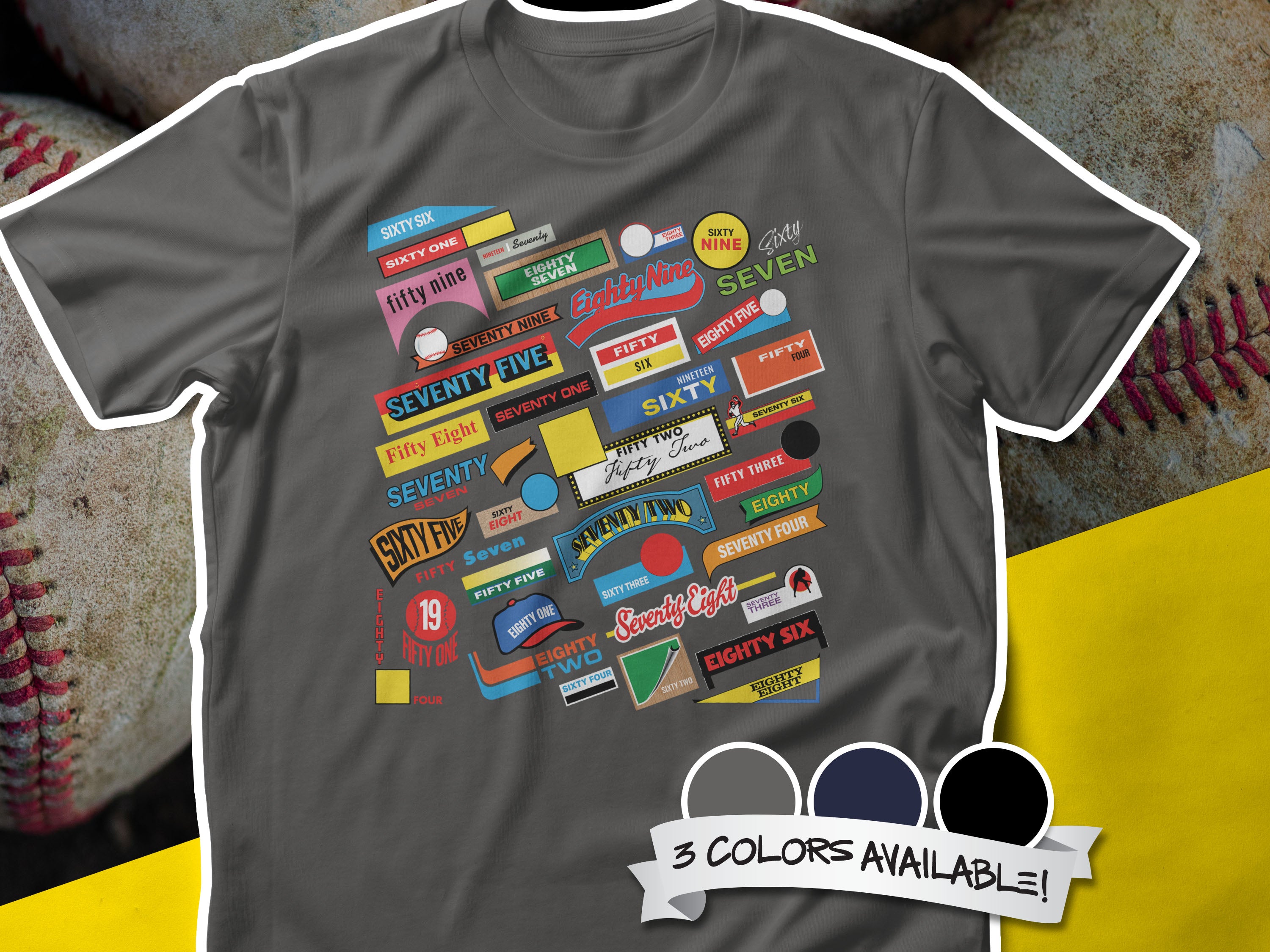 Years of Classic Baseball Card Design Unisex t-shirt