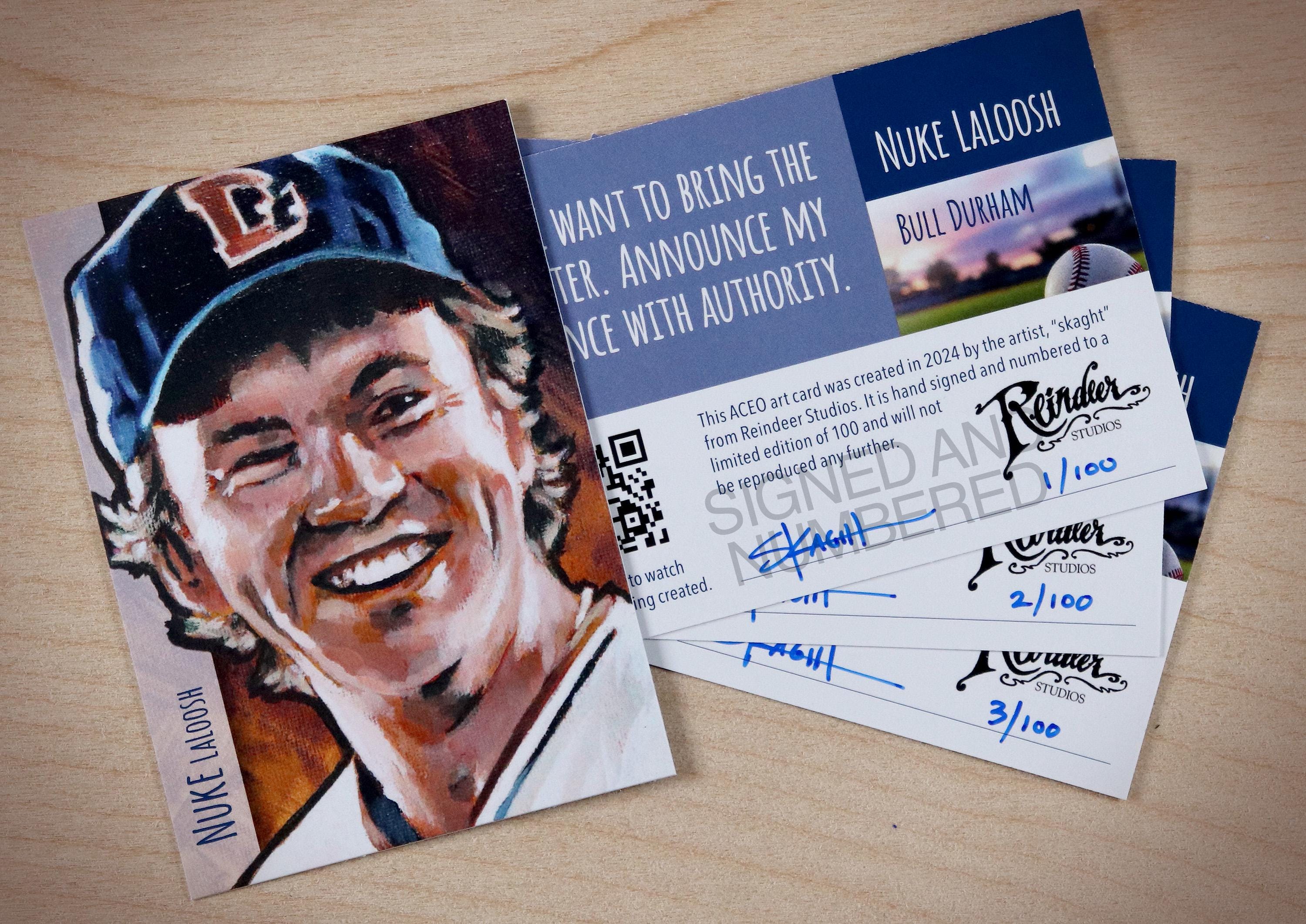 Bull Durham Nuke LaLoosh Tim Robbins ACEO Limited Edition Baseball Art Card