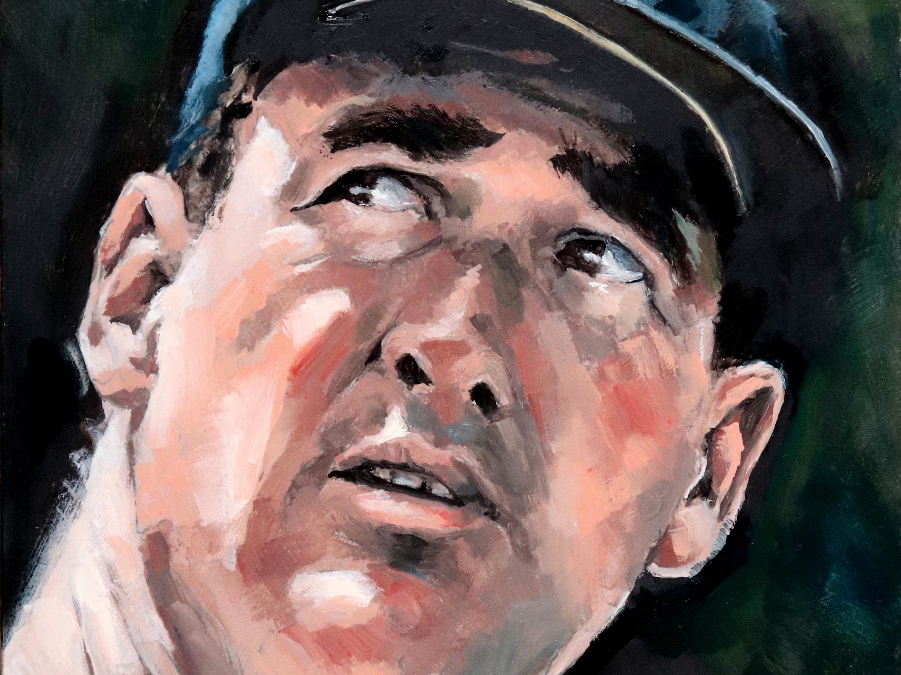 Ted Williams Boston Red Sox • baseball ORIGINAL OIL PAINTING 5x7