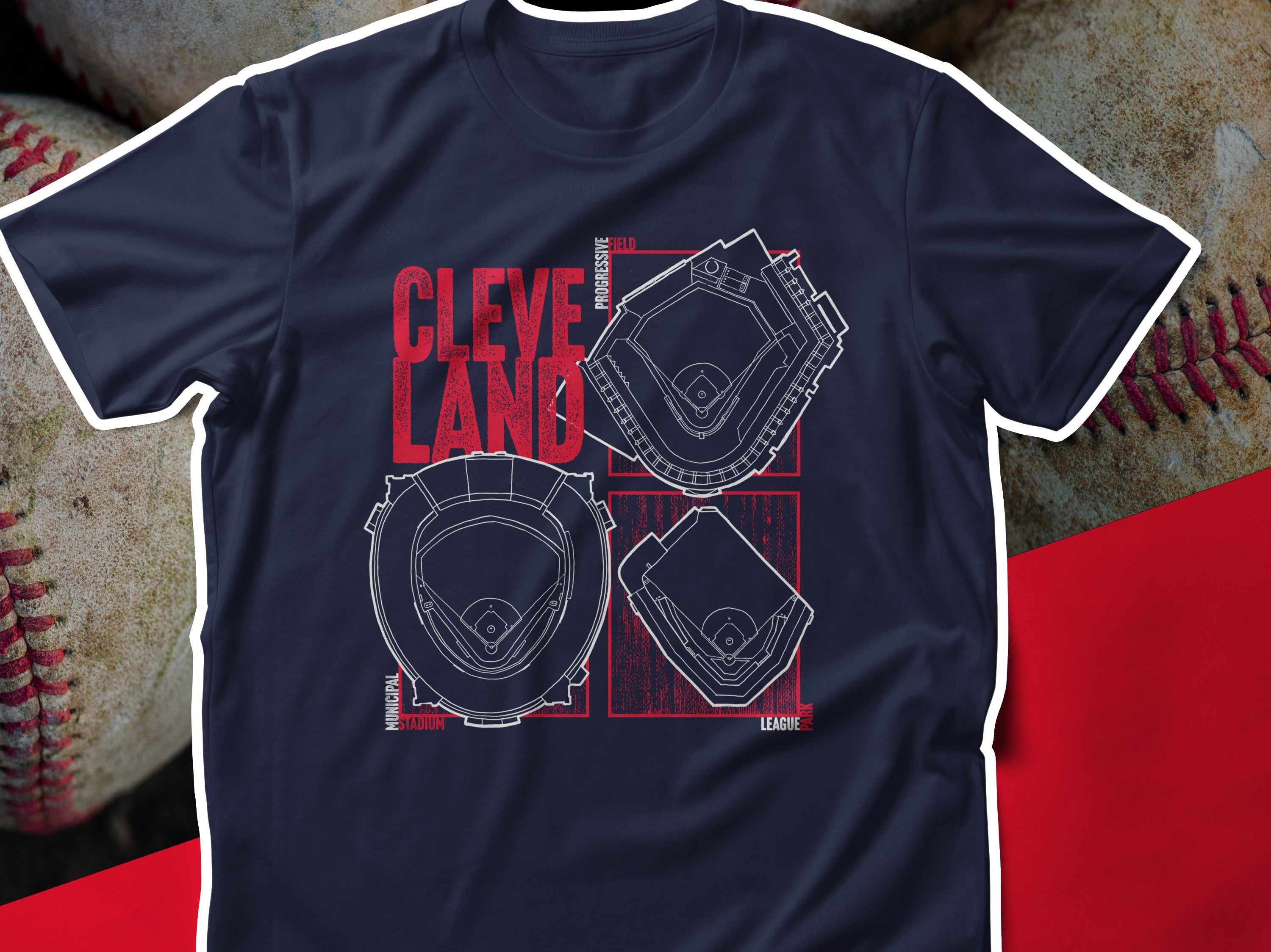 Cleveland Guardians Indians History Baseball Stadiums Unisex t-shirt