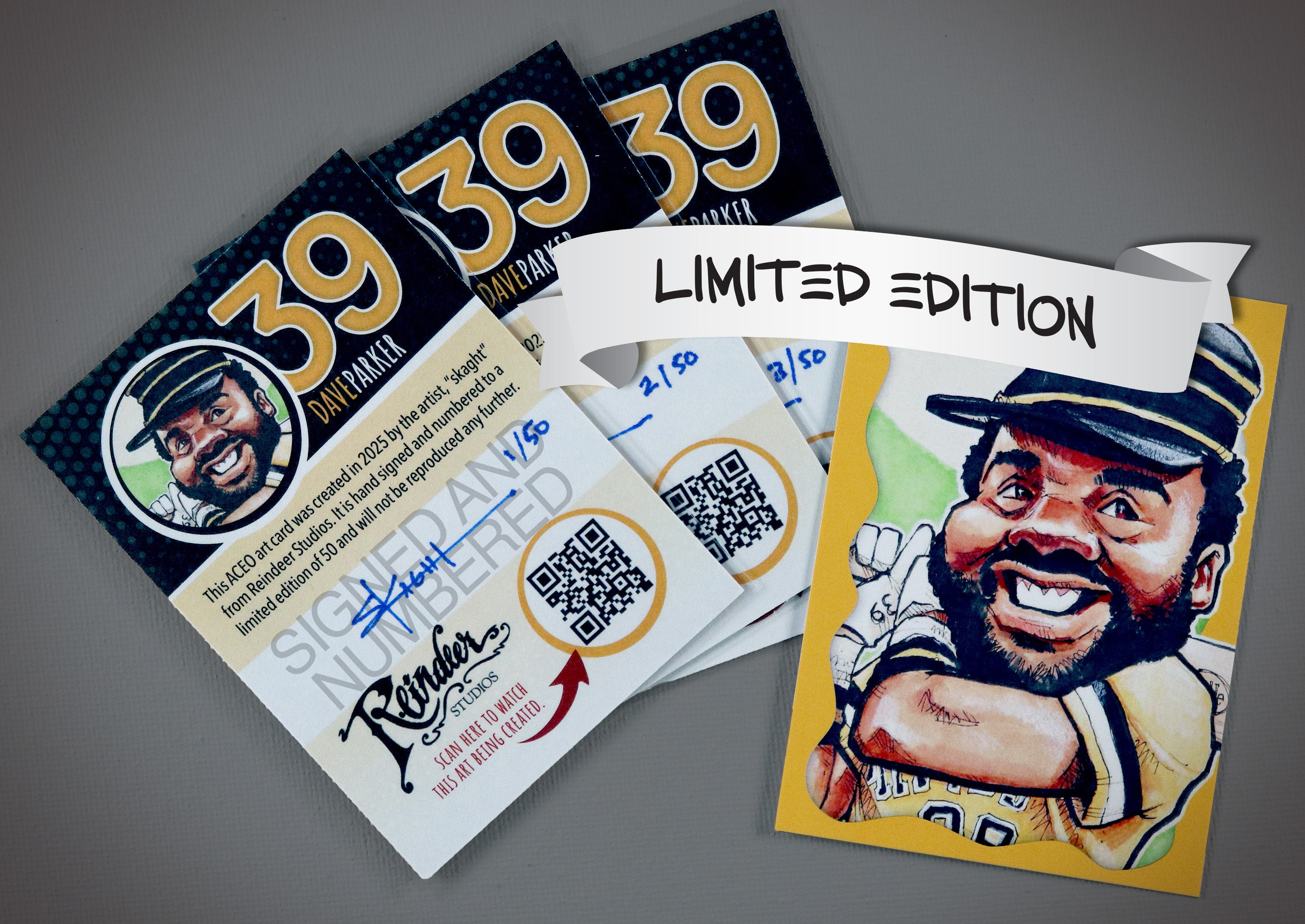 Dave Parker ACEO Limited Edition Baseball Art Card Pittsburgh Pirates