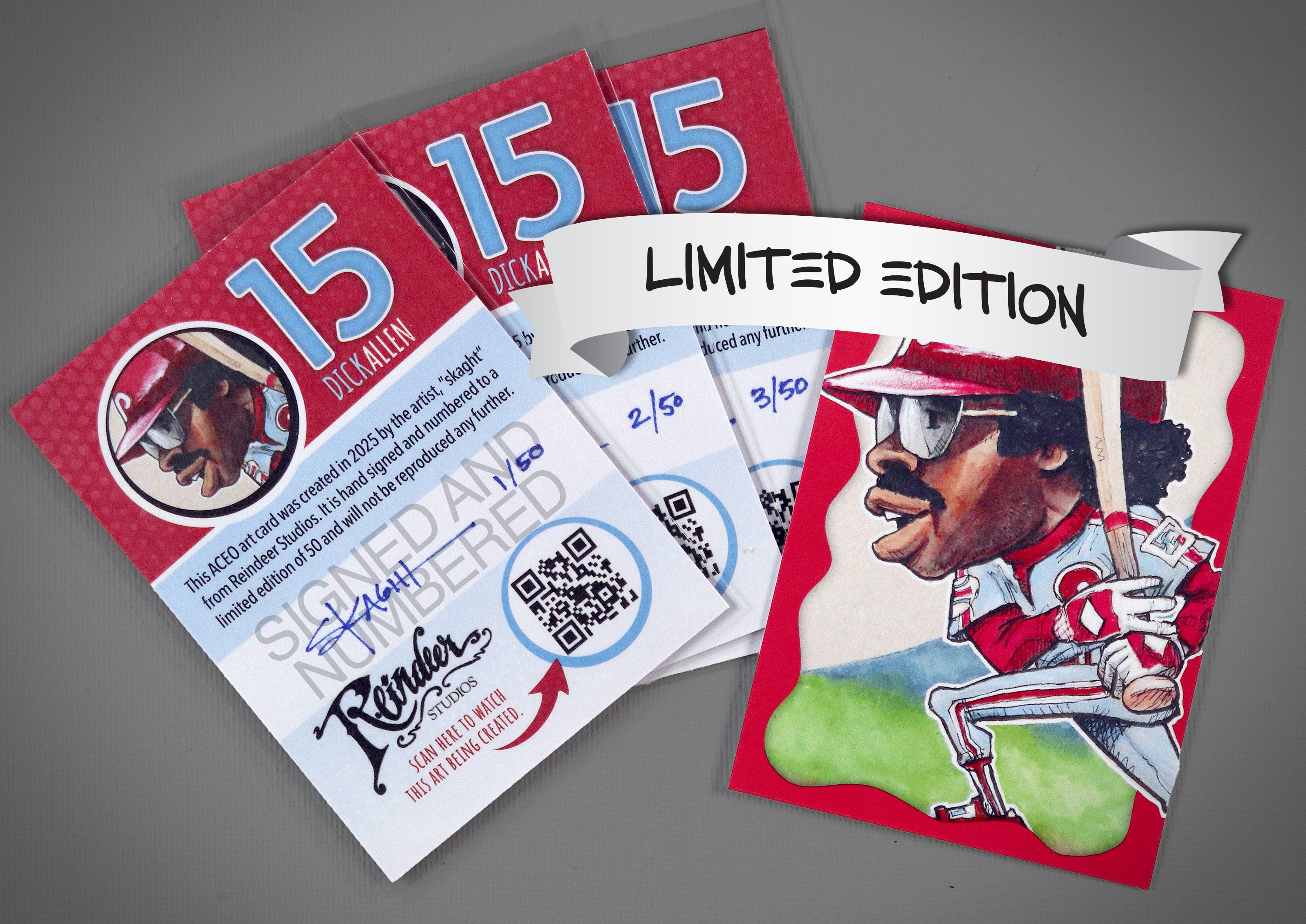 Dick Allen ACEO Limited Edition Baseball Art Card Philadelphia Phillies