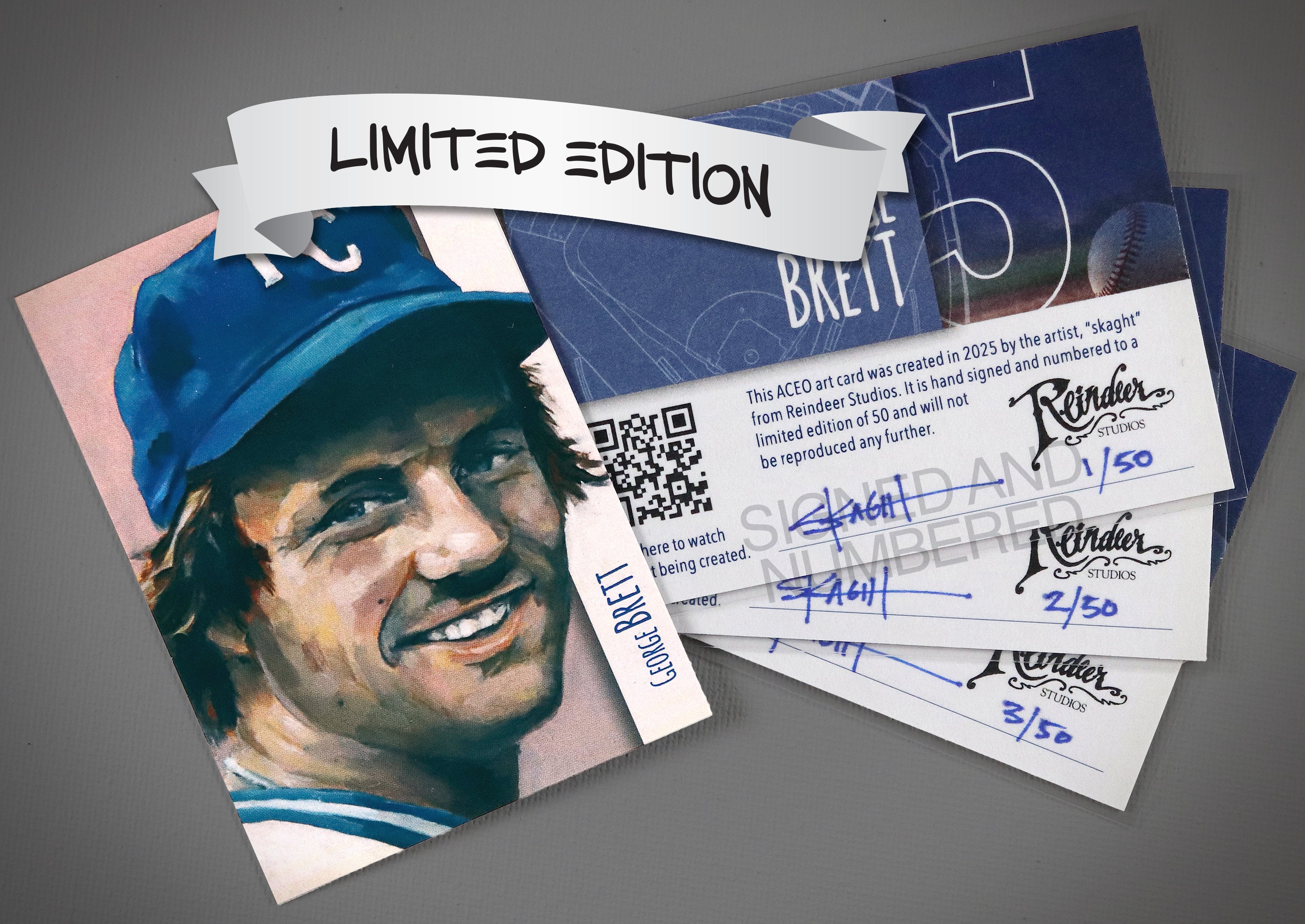 George Brett ACEO Limited Edition Baseball Art Card Kansas City Royals