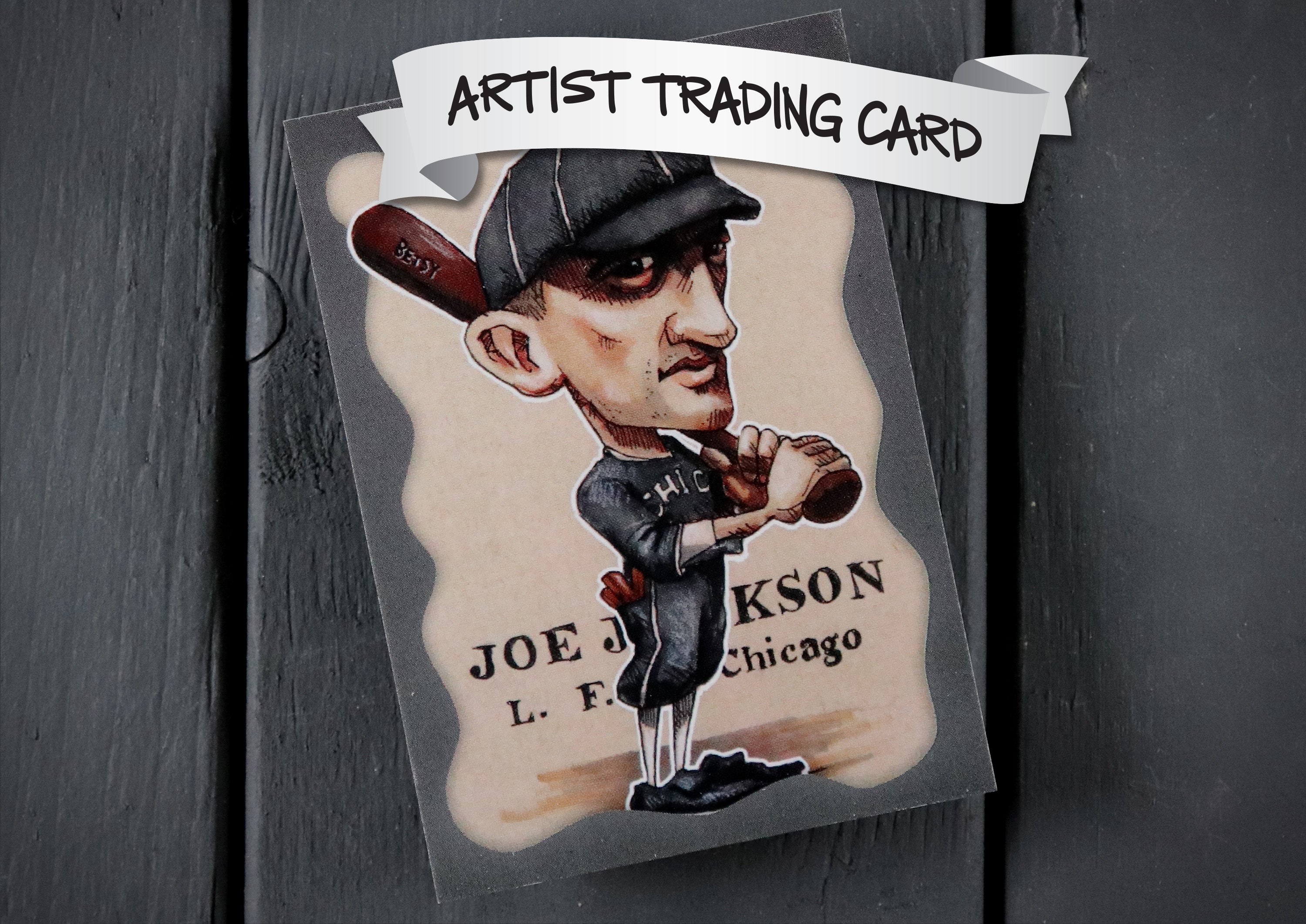 Shoeless Joe Jackson ACEO Limited Edition Baseball Doodle Art Card Chicago Black Sox