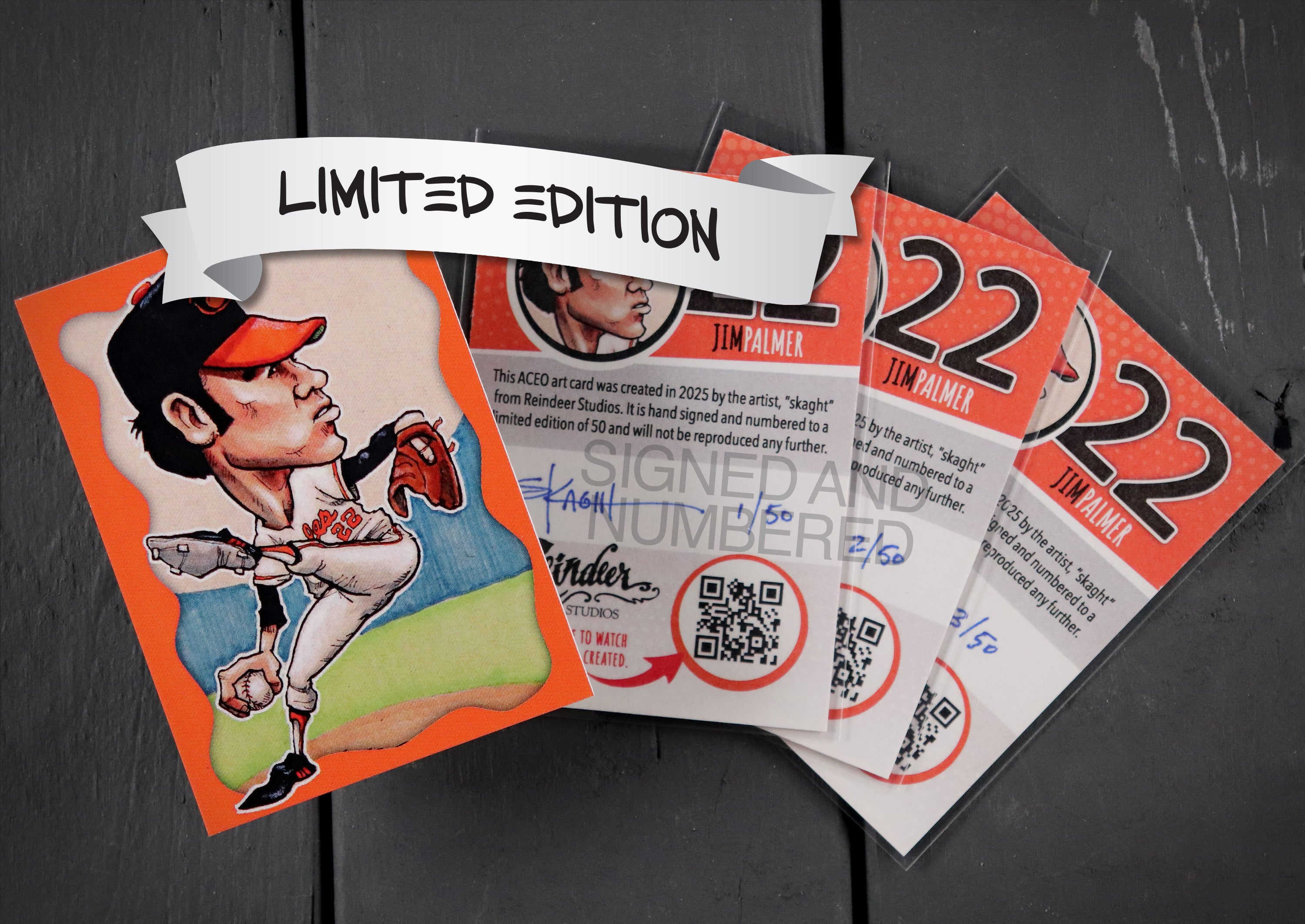 Jim Palmer ACEO Limited Edition Baseball Art Card Baltimore Orioles