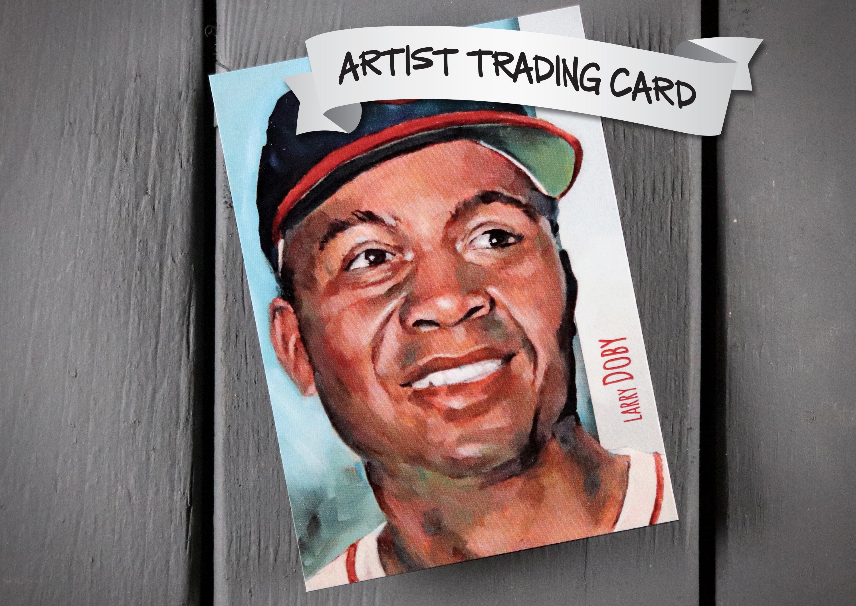 Larry Doby ACEO Limited Edition Baseball Art Card Cleveland Indians Guardians