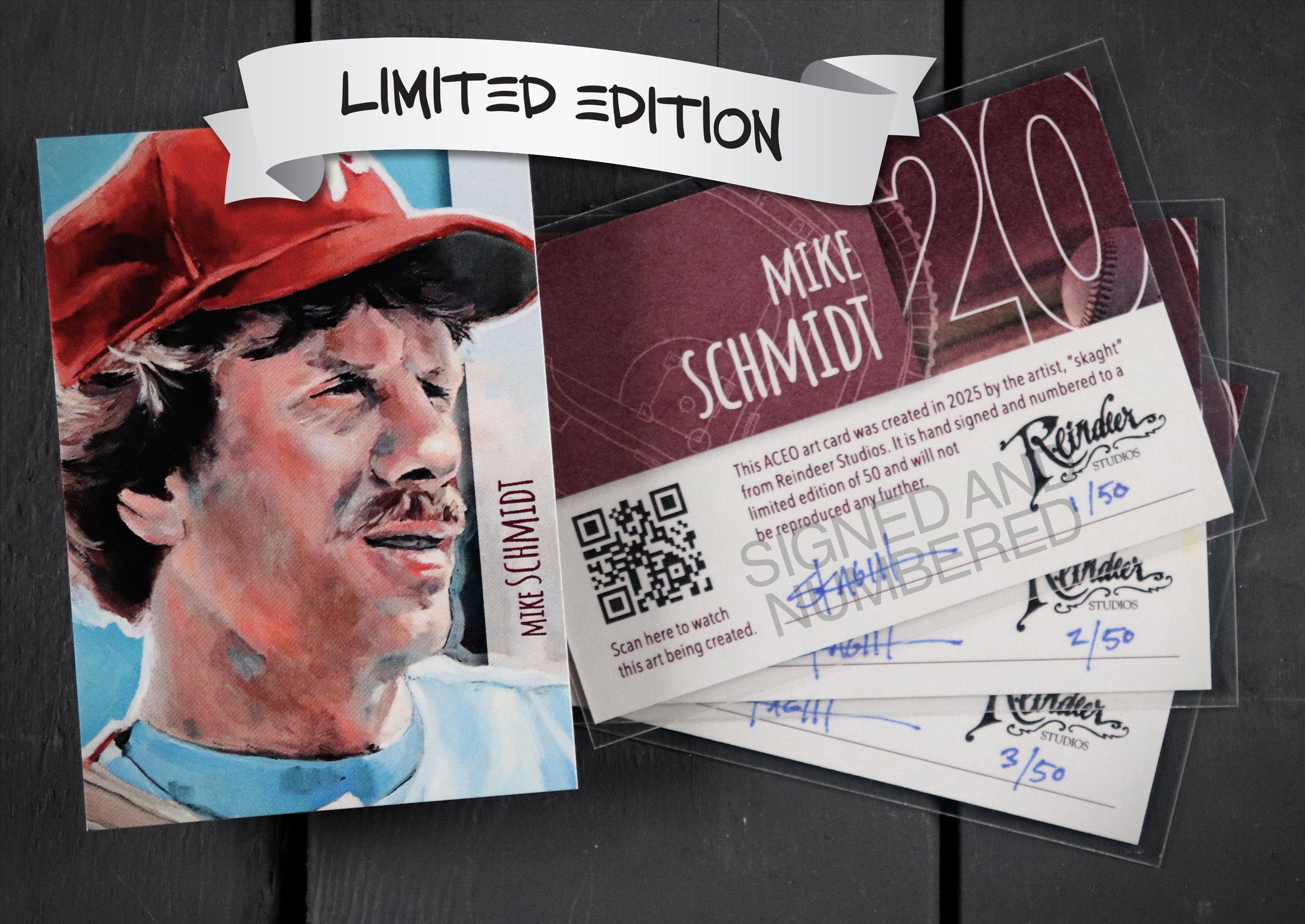Mike Schmidt ACEO Limited Edition Baseball Art Card Philadelphia Phillies