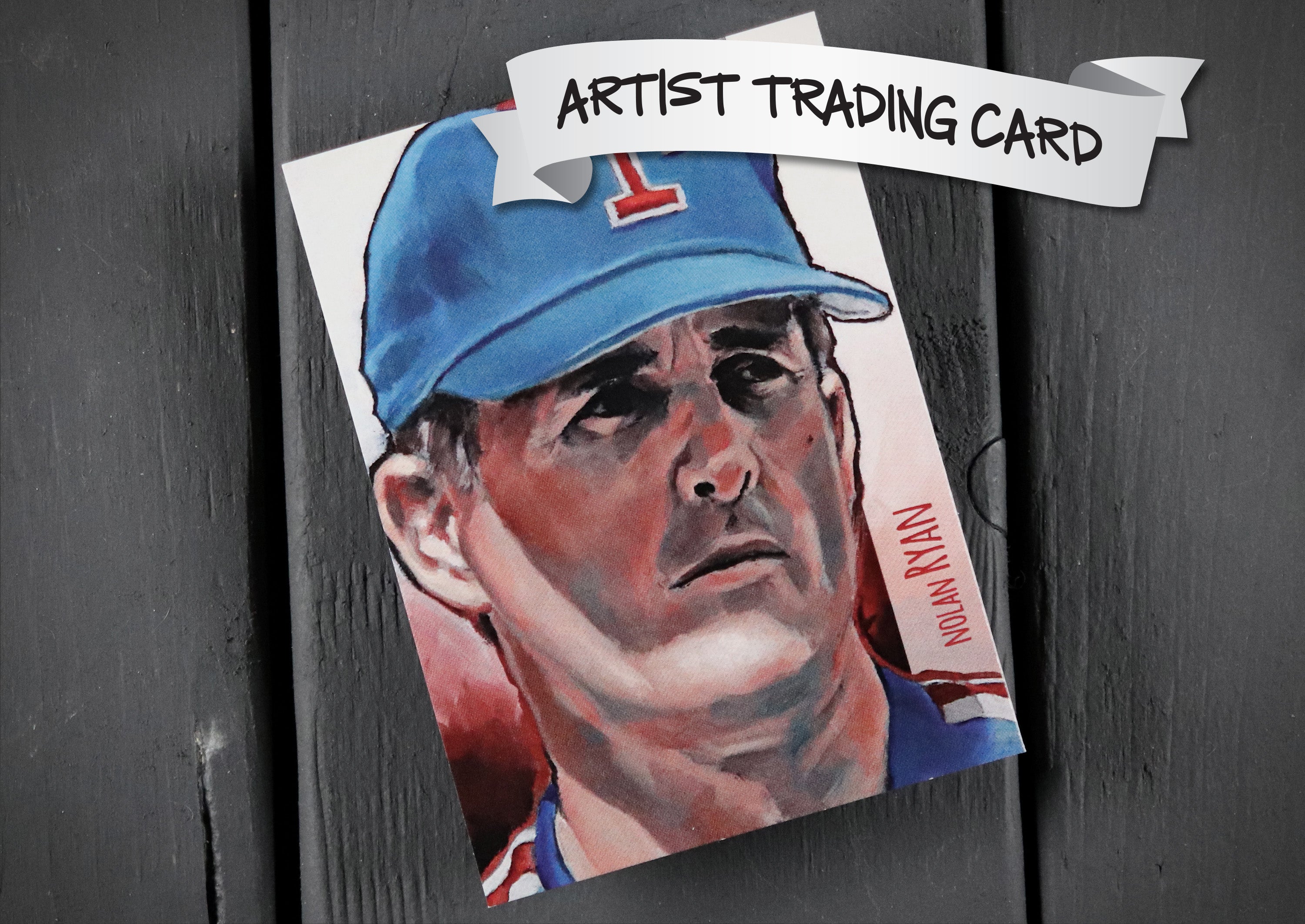 Nolan Ryan ACEO Limited Edition Baseball Art Card Texas Rangers