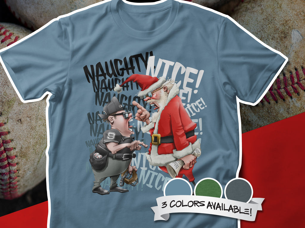 Naughty or Nice Christmas Baseball Unisex t-shirt