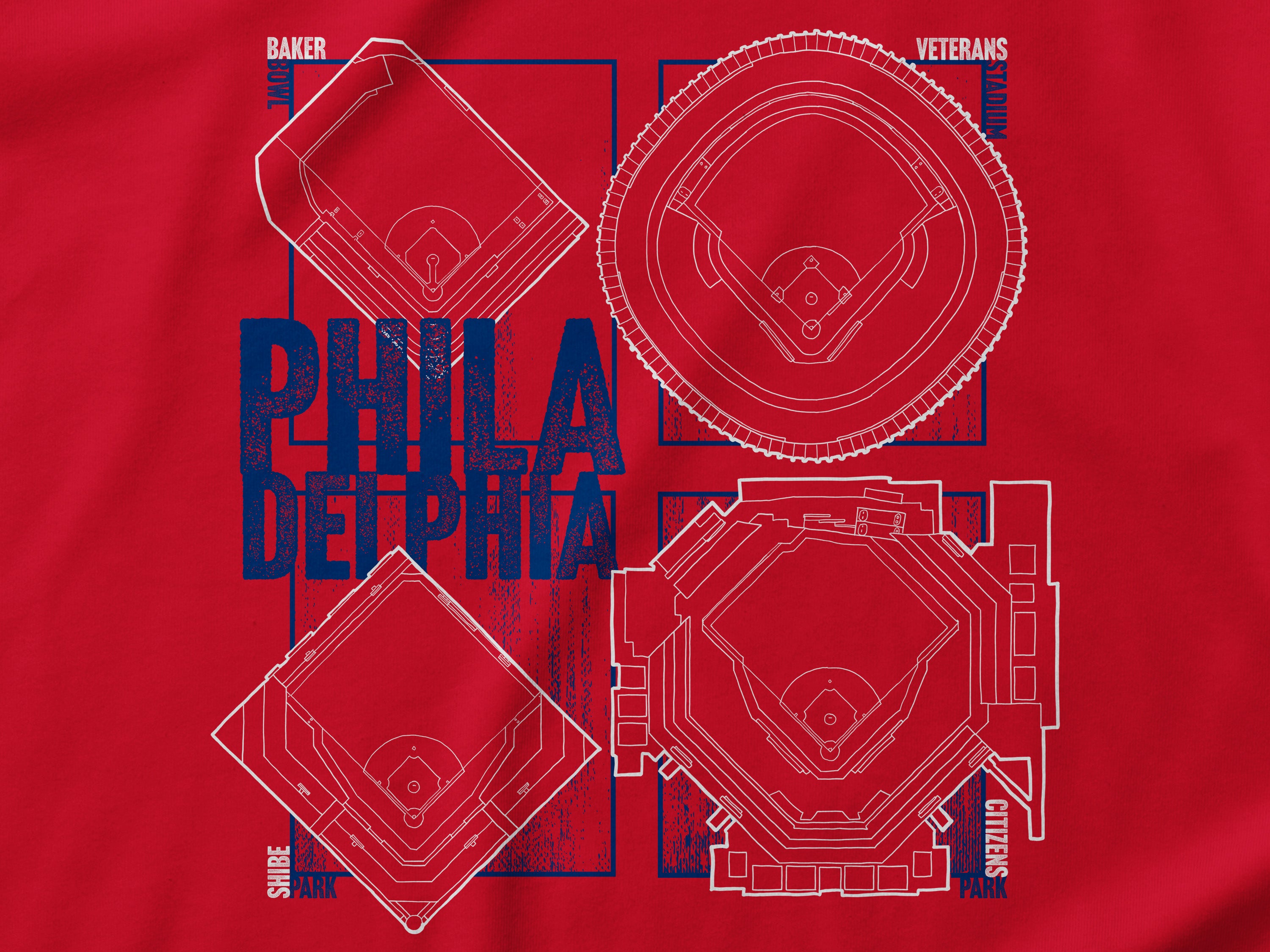 Philadelphia Phillies Baseball Stadiums History Unisex t-shirt