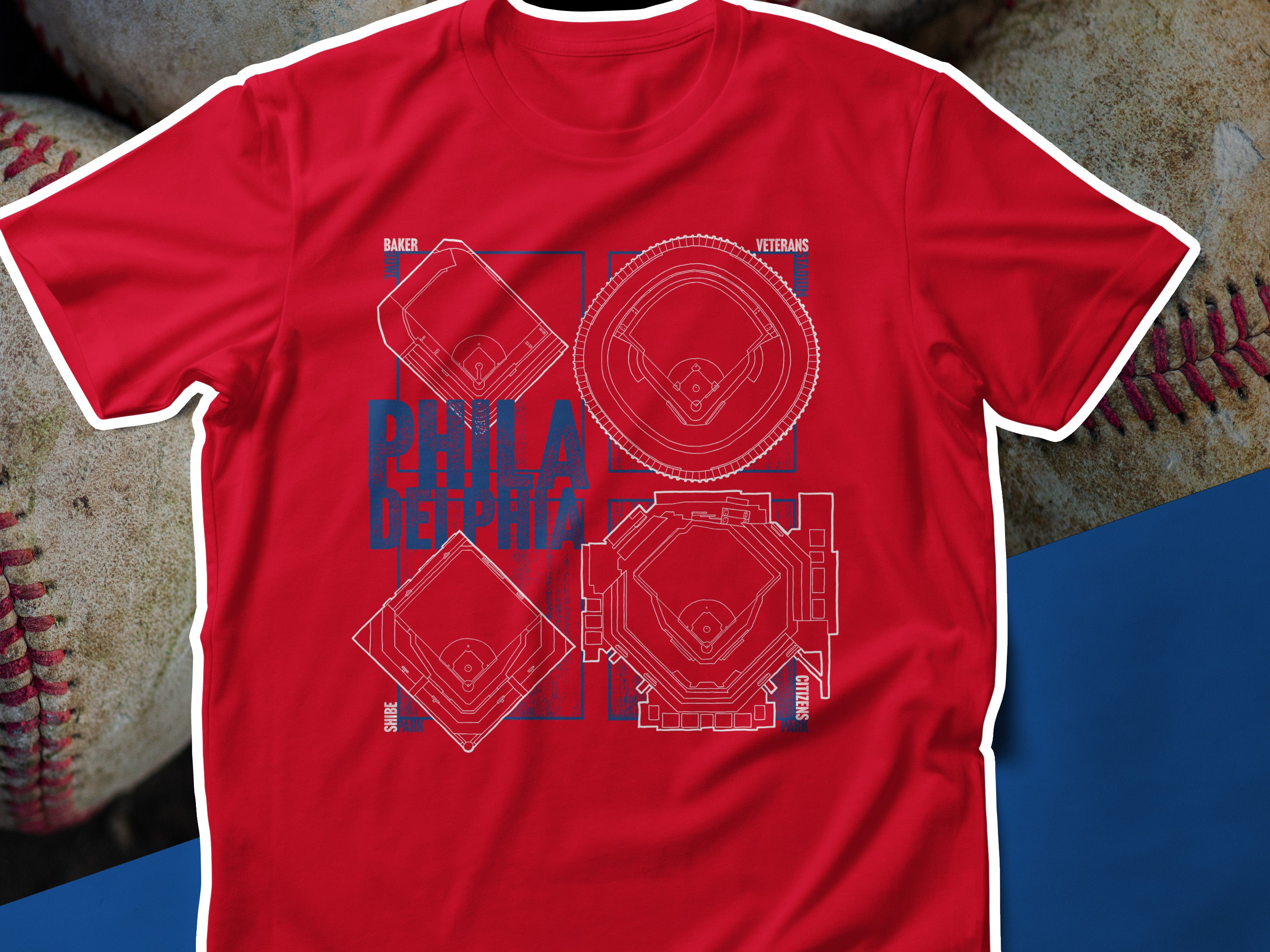 Philadelphia Phillies Baseball Stadiums History Unisex t-shirt