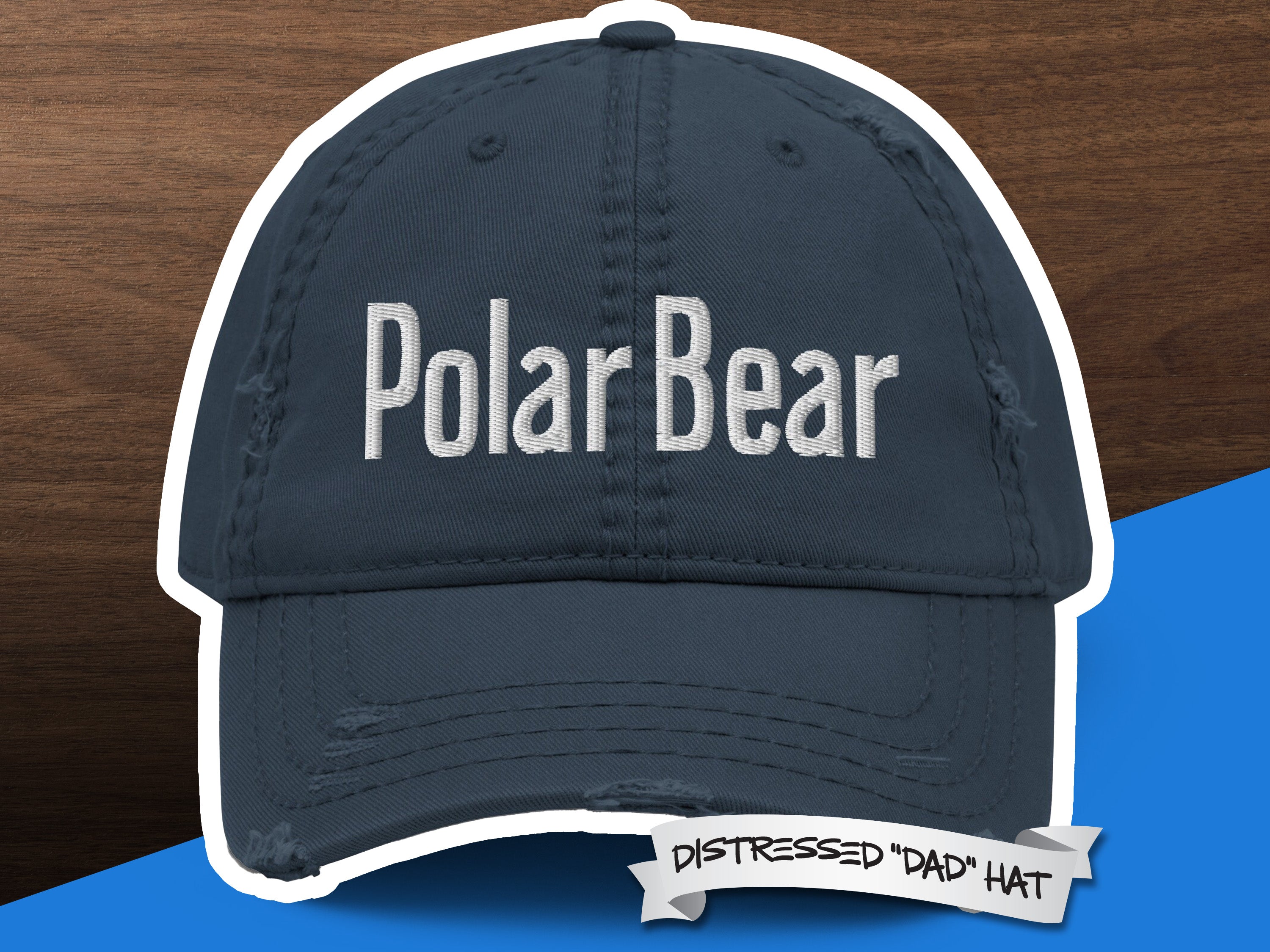 Polar Bear Distressed Dad Hat