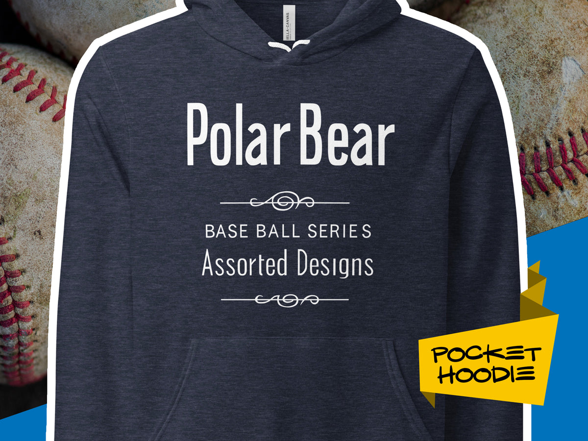 Polar Bear Back T206 Baseball Vintage Logo Pullover Hoodie