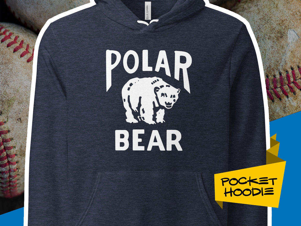 Polar Bear Baseball Vintage Logo Pullover Hoodie