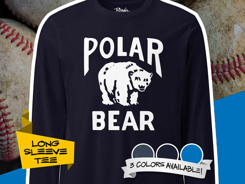 Polar Bear Baseball Vintage Logo Long Sleeve T-shirt