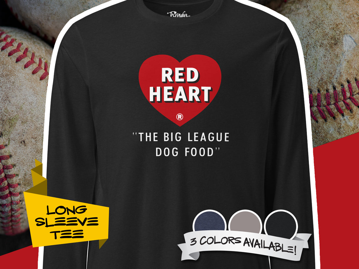 1954 Red Heart Dog Food Baseball Vintage Logo Long Sleeve T-shirt
