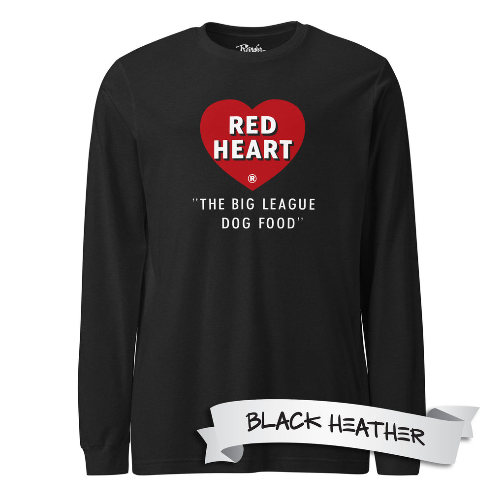 1954 Red Heart Dog Food Baseball Vintage Logo Long Sleeve T-shirt