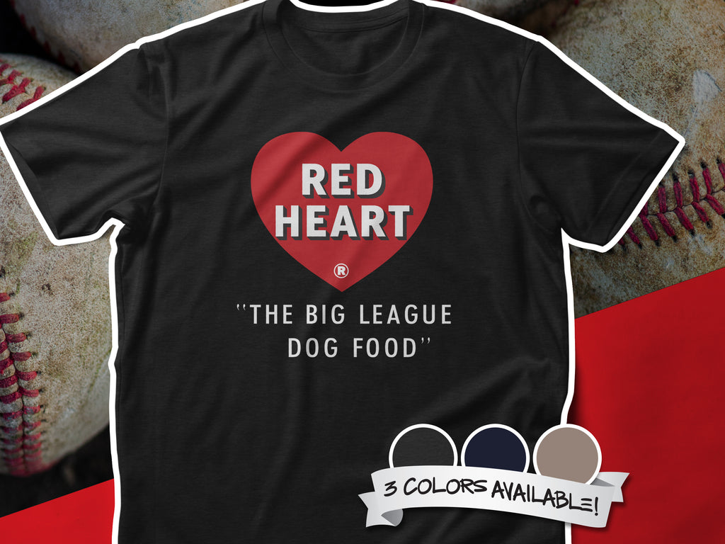 Red Heart Dog Food 50s Oddball Food Issue Baseball Unisex t-shirt