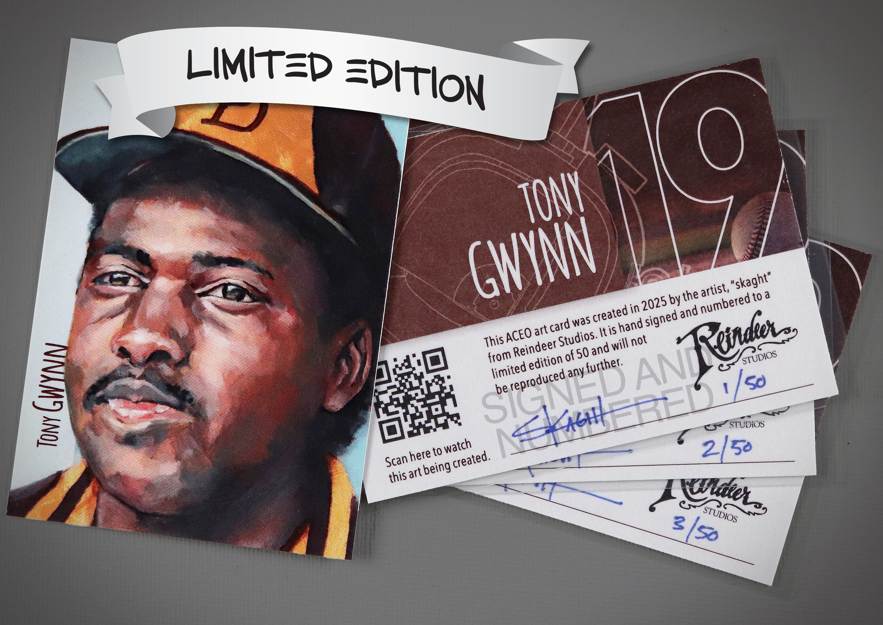Tony Gwynn ACEO Limited Edition Baseball Art Card San Diego Padres