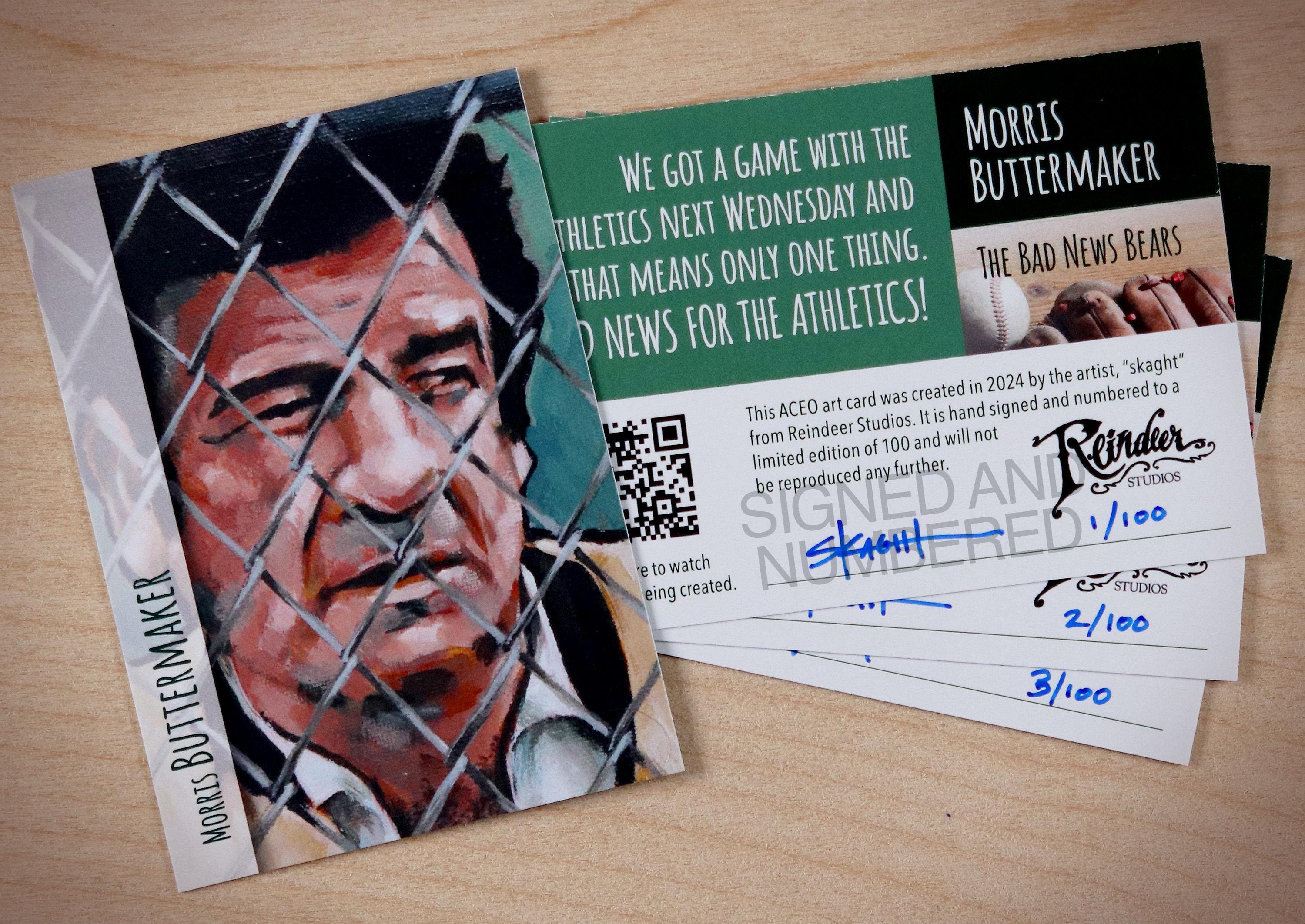 Bad News Bears Morris Buttermaker Walter Mattheau ACEO Limited Edition Baseball Art Card