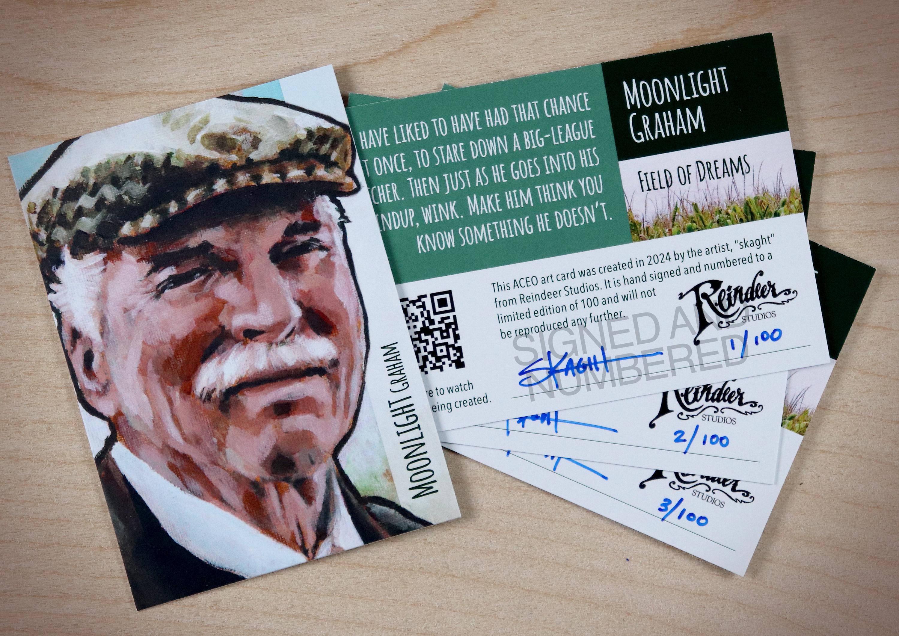 Field of Dreams Moonlight Graham Burt Lancaster ACEO Limited Edition Baseball Art Card