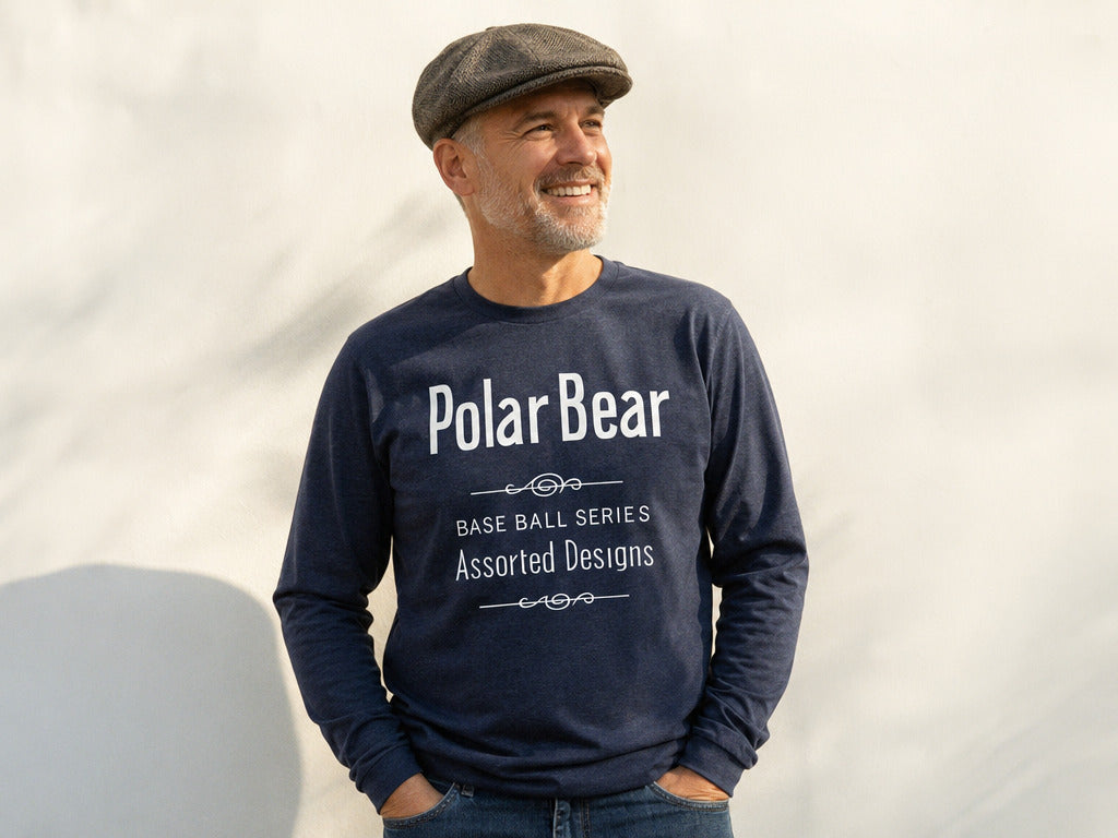 Polar Bear Back T206 Baseball Vintage Logo Long Sleeve T-shirt