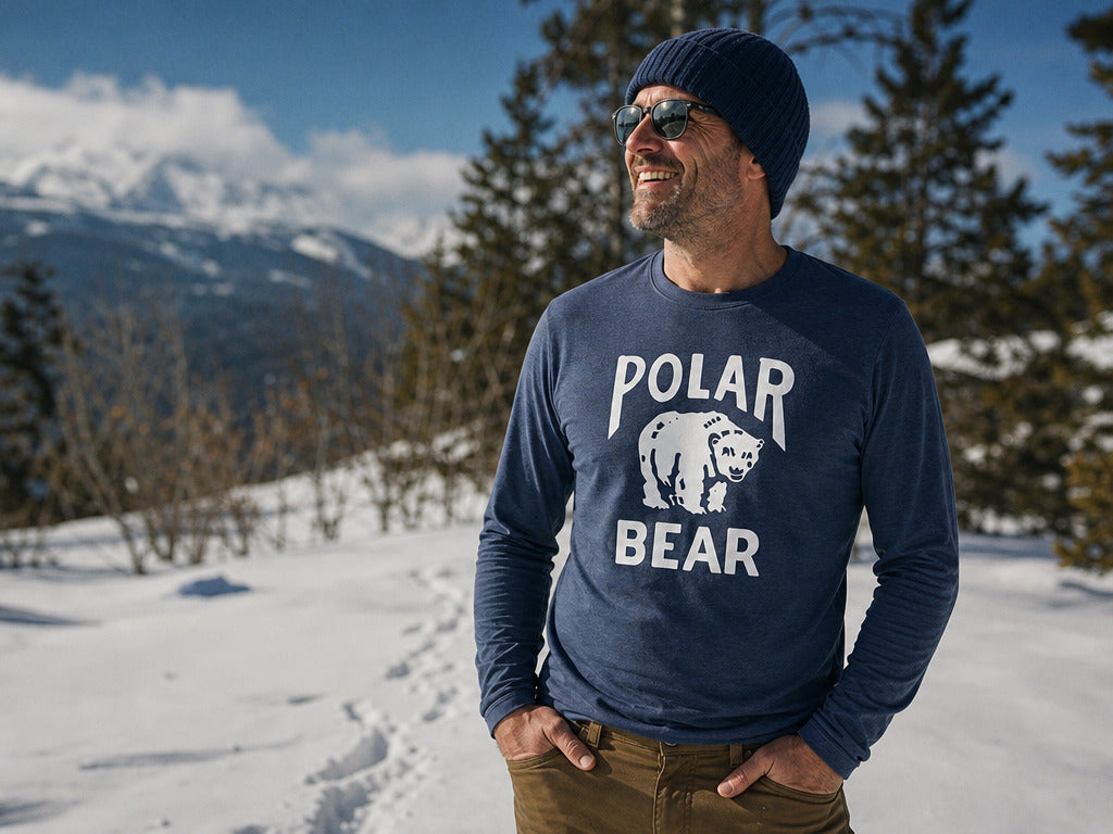 Polar Bear Baseball Vintage Logo Long Sleeve T-shirt