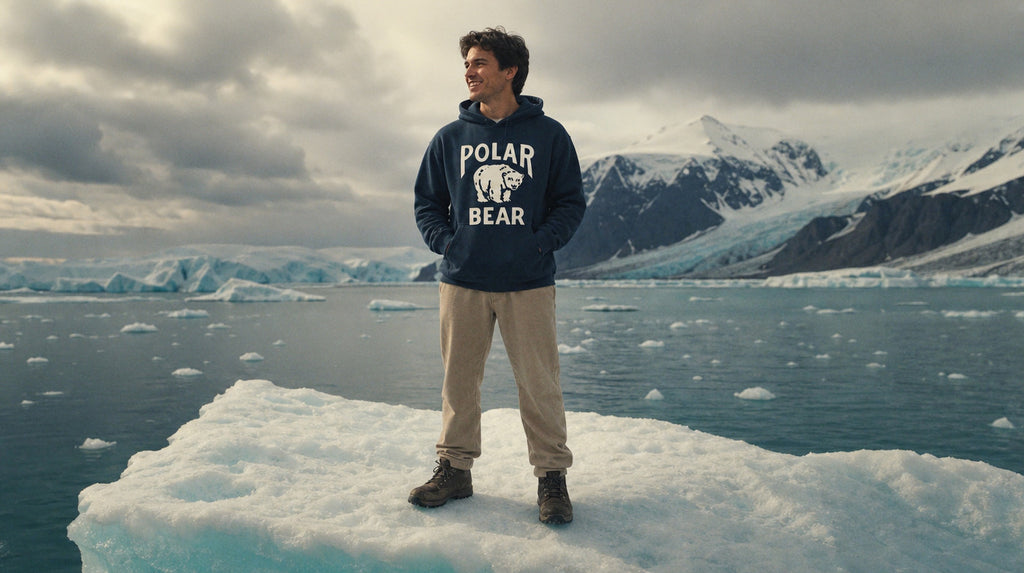 Polar Bear Baseball Vintage Logo Pullover Hoodie