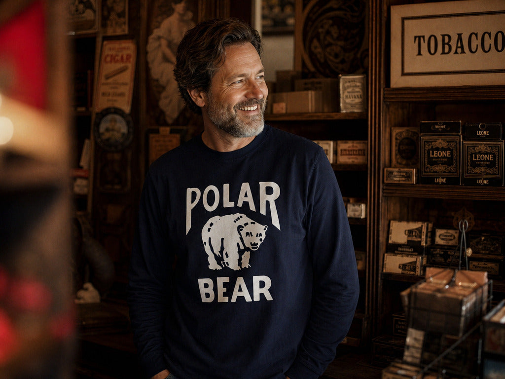 Polar Bear Baseball Vintage Logo Long Sleeve T-shirt