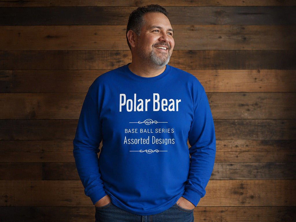 Polar Bear Back T206 Baseball Vintage Logo Long Sleeve T-shirt