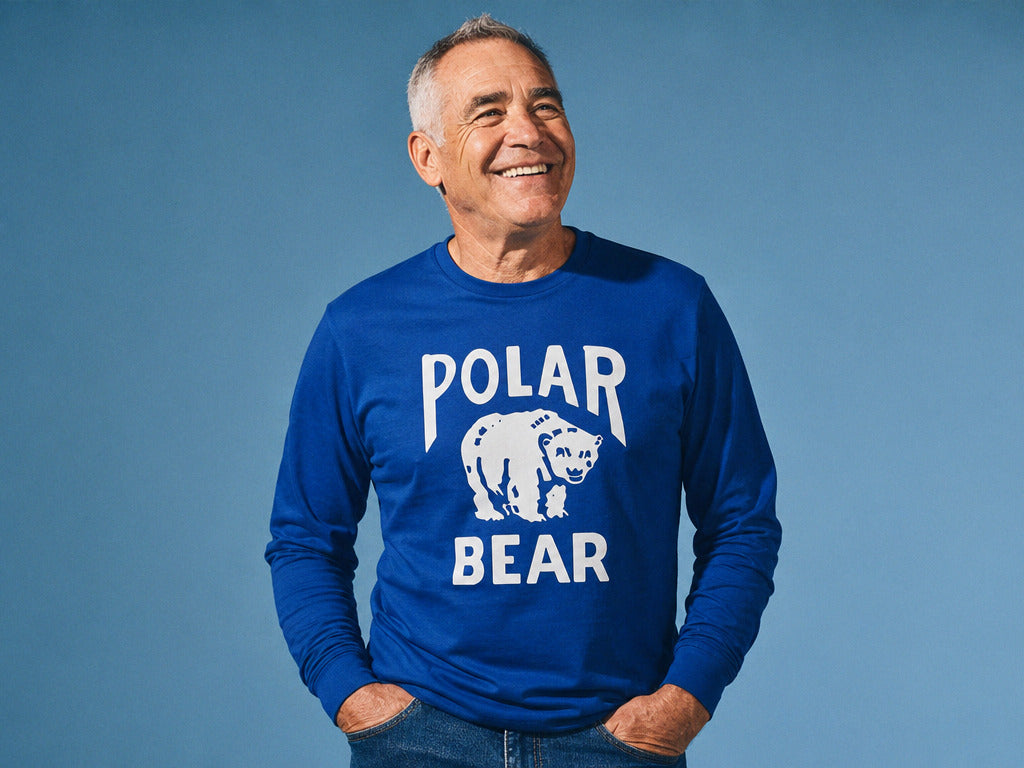 Polar Bear Baseball Vintage Logo Long Sleeve T-shirt
