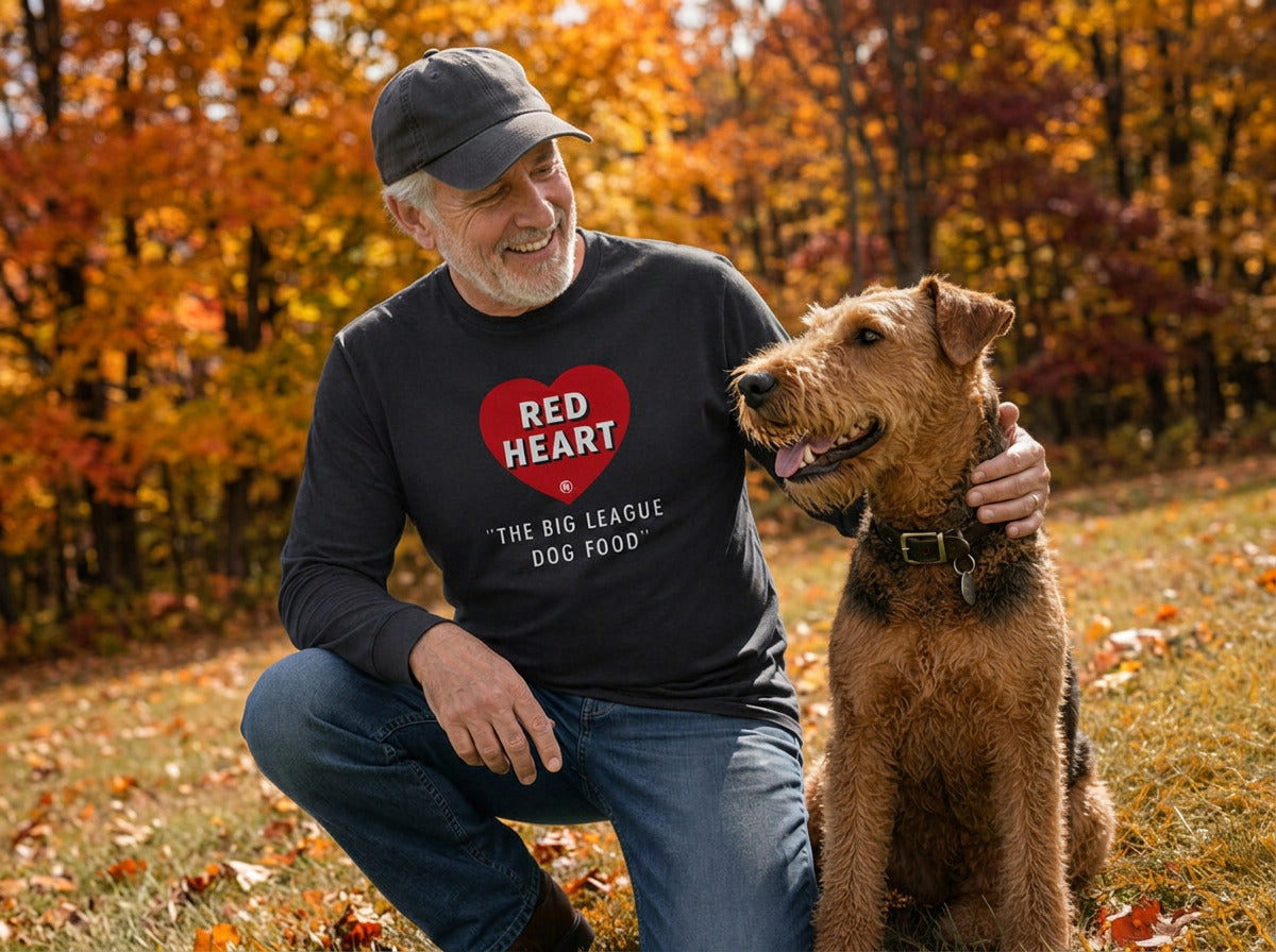 1954 Red Heart Dog Food Baseball Vintage Logo Long Sleeve T-shirt