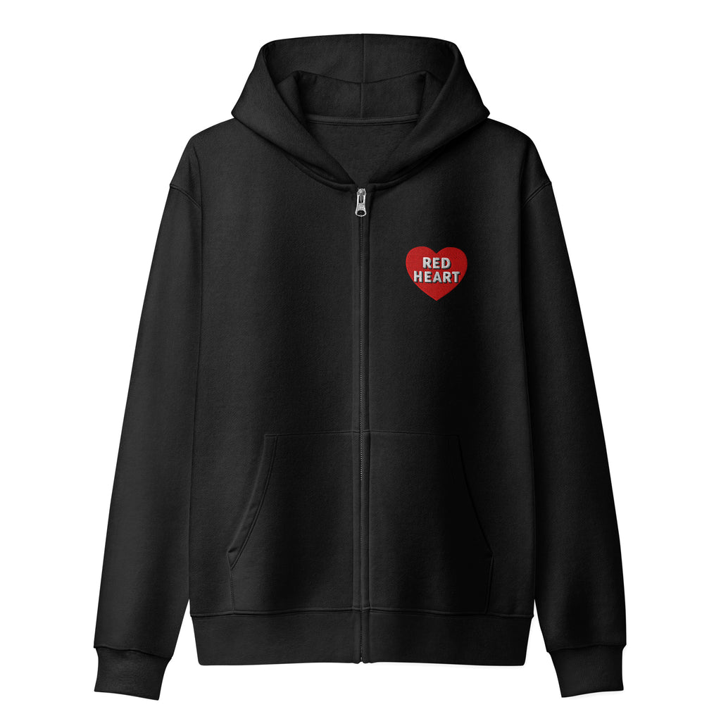 1954 Red Heart Dog Food Baseball Vintage Logo Unisex Embroidered Zip-up Hoodie